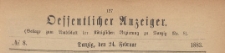 Oeffentlicher Anzeiger : Beilage zum Amts-blatt der Königlichen Regierung zu Danzig, 1883.02.24 nr 8