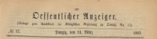 Oeffentlicher Anzeiger : Beilage zum Amts-blatt der Königlichen Regierung zu Danzig, 1883.03.24 nr 12