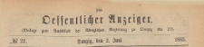 Oeffentlicher Anzeiger : Beilage zum Amts-blatt der Königlichen Regierung zu Danzig, 1883.06.02 nr 22