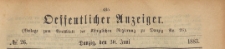Oeffentlicher Anzeiger : Beilage zum Amts-blatt der Königlichen Regierung zu Danzig, 1883.06.30 nr 26