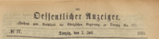 Oeffentlicher Anzeiger : Beilage zum Amts-blatt der Königlichen Regierung zu Danzig, 1883.07.07 nr 27