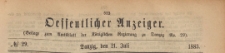 Oeffentlicher Anzeiger : Beilage zum Amts-blatt der Königlichen Regierung zu Danzig, 1883.07.21 nr 29