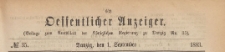 Oeffentlicher Anzeiger : Beilage zum Amts-blatt der Königlichen Regierung zu Danzig, 1883.09.01 nr 35