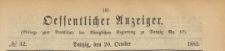 Oeffentlicher Anzeiger : Beilage zum Amts-blatt der Königlichen Regierung zu Danzig, 1883.10.20 nr 42