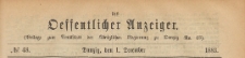 Oeffentlicher Anzeiger : Beilage zum Amts-blatt der Königlichen Regierung zu Danzig, 1883.12.01 nr 48