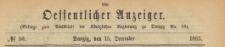 Oeffentlicher Anzeiger : Beilage zum Amts-blatt der Königlichen Regierung zu Danzig, 1883.12.15 nr 50