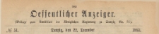Oeffentlicher Anzeiger : Beilage zum Amts-blatt der Königlichen Regierung zu Danzig, 1883.12.22 nr 51