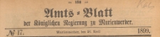 Amts-Blatt der Königlich Preussischen Regierung zu Marienwerder für das Jahr, 1899.04.05 nr 17