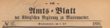 Amts-Blatt der Königlich Preussischen Regierung zu Marienwerder für das Jahr, 1899.07.05 nr 27
