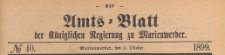 Amts-Blatt der K&ouml;niglich Preussischen Regierung zu Marienwerder f&uuml;r das Jahr, 1899.10.04 nr 40