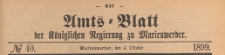 Amts-Blatt der Königlich Preussischen Regierung zu Marienwerder für das Jahr, 1899.10.04 nr 40