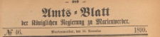 Amts-Blatt der Königlich Preussischen Regierung zu Marienwerder für das Jahr, 1899.11.15 nr 46
