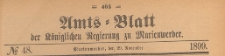 Amts-Blatt der K&ouml;niglich Preussischen Regierung zu Marienwerder f&uuml;r das Jahr, 1899.11.29 nr 48