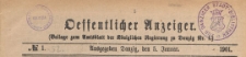Oeffentlicher Anzeiger : Beilage zum Amts-blatt der Königlichen Regierung zu Danzig, 1901.01.05 nr 1
