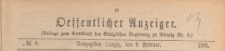 Oeffentlicher Anzeiger : Beilage zum Amts-blatt der Königlichen Regierung zu Danzig, 1901.02.09 nr 6