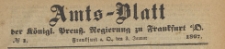 Amts-Blatt der Königlichen Preussischen Regierung zu Frankfurth an der Oder, 1867.01.03 nr 1