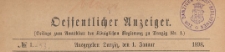 Oeffentlicher Anzeiger : Beilage zum Amts-blatt der Königlichen Regierung zu Danzig, 1898.01.01 nr 1