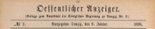 Oeffentlicher Anzeiger : Beilage zum Amts-blatt der Königlichen Regierung zu Danzig, 1898.01.08 nr 2