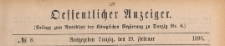 Oeffentlicher Anzeiger : Beilage zum Amts-blatt der K&ouml;niglichen Regierung zu Danzig, 1898.02.19 nr 8