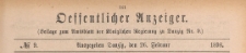 Oeffentlicher Anzeiger : Beilage zum Amts-blatt der K&ouml;niglichen Regierung zu Danzig, 1898.02.26 nr 9