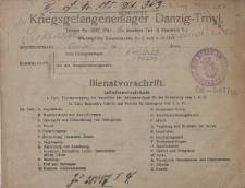 Kriegsgefangenenlager Danzig-Troyl : Dienstvorschrift