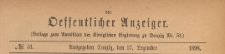 Oeffentlicher Anzeiger : Beilage zum Amts-blatt der K&ouml;niglichen Regierung zu Danzig, 1898.12.17 nr 51