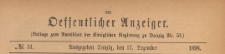 Oeffentlicher Anzeiger : Beilage zum Amts-blatt der Königlichen Regierung zu Danzig, 1898.12.17 nr 51