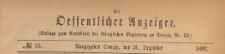 Oeffentlicher Anzeiger : Beilage zum Amts-blatt der K&ouml;niglichen Regierung zu Danzig, 1898.12.31 nr 53