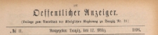 Oeffentlicher Anzeiger : Beilage zum Amts-blatt der Königlichen Regierung zu Danzig, 1898.03.12 nr 11