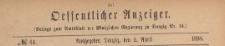 Oeffentlicher Anzeiger : Beilage zum Amts-blatt der Königlichen Regierung zu Danzig, 1898.04.02 nr 14