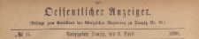 Oeffentlicher Anzeiger : Beilage zum Amts-blatt der Königlichen Regierung zu Danzig, 1898.04.09 nr 15