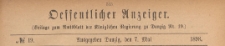 Oeffentlicher Anzeiger : Beilage zum Amts-blatt der Königlichen Regierung zu Danzig, 1898.05.07 nr 19