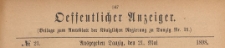 Oeffentlicher Anzeiger : Beilage zum Amts-blatt der Königlichen Regierung zu Danzig, 1898.05.21 nr 21