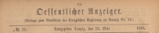 Oeffentlicher Anzeiger : Beilage zum Amts-blatt der K&ouml;niglichen Regierung zu Danzig, 1898.05.28 nr 22
