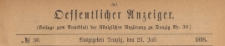 Oeffentlicher Anzeiger : Beilage zum Amts-blatt der K&ouml;niglichen Regierung zu Danzig, 1898.07.23 nr 30