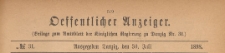 Oeffentlicher Anzeiger : Beilage zum Amts-blatt der Königlichen Regierung zu Danzig, 1898.07.30 nr 31