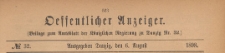 Oeffentlicher Anzeiger : Beilage zum Amts-blatt der Königlichen Regierung zu Danzig, 1898.08.06 nr 32