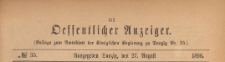 Oeffentlicher Anzeiger : Beilage zum Amts-blatt der Königlichen Regierung zu Danzig, 1898.08.27 nr 35