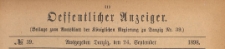 Oeffentlicher Anzeiger : Beilage zum Amts-blatt der Königlichen Regierung zu Danzig, 1898.09.24 nr 39