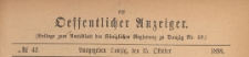 Oeffentlicher Anzeiger : Beilage zum Amts-blatt der Königlichen Regierung zu Danzig, 1898.10.15 nr 42