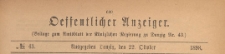 Oeffentlicher Anzeiger : Beilage zum Amts-blatt der Königlichen Regierung zu Danzig, 1898.10.22 nr 43