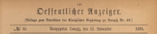 Oeffentlicher Anzeiger : Beilage zum Amts-blatt der Königlichen Regierung zu Danzig, 1898.11.12 nr 46