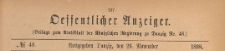 Oeffentlicher Anzeiger : Beilage zum Amts-blatt der Königlichen Regierung zu Danzig, 1898.11.26 nr 48