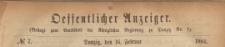 Oeffentlicher Anzeiger : Beilage zum Amts-blatt der Königlichen Regierung zu Danzig, 1884.02.16 nr 7