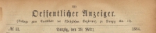 Oeffentlicher Anzeiger : Beilage zum Amts-blatt der Königlichen Regierung zu Danzig, 1884.03.29 nr 13