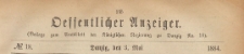 Oeffentlicher Anzeiger : Beilage zum Amts-blatt der Königlichen Regierung zu Danzig, 1884.05.03 nr 18