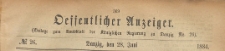 Oeffentlicher Anzeiger : Beilage zum Amts-blatt der Königlichen Regierung zu Danzig, 1884.06.28 nr 26