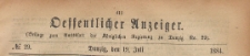 Oeffentlicher Anzeiger : Beilage zum Amts-blatt der Königlichen Regierung zu Danzig, 1884.07.19 nr 29