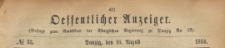 Oeffentlicher Anzeiger : Beilage zum Amts-blatt der Königlichen Regierung zu Danzig, 1884.08.16 nr 33