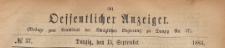 Oeffentlicher Anzeiger : Beilage zum Amts-blatt der Königlichen Regierung zu Danzig, 1884.09.13 nr 37